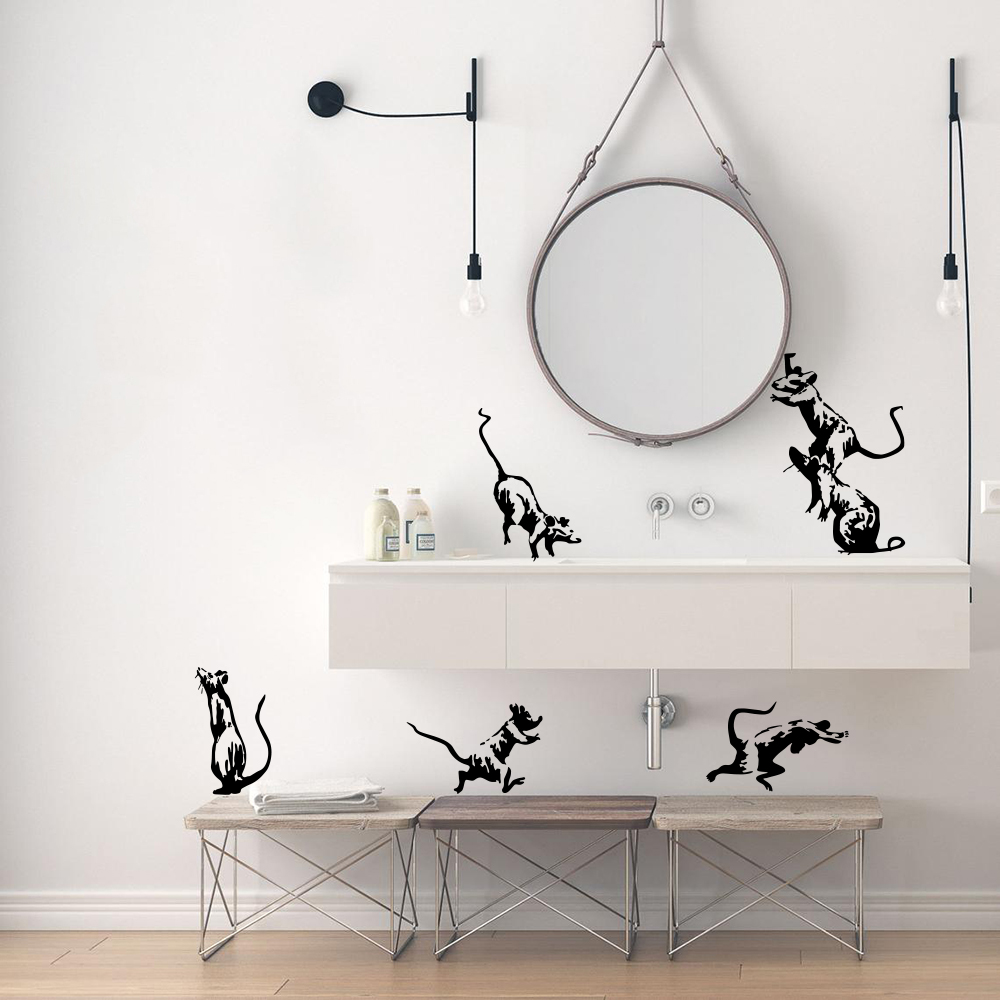 Home Bathroom Tiles - Banksy Toalete Ratos Adesivo De Parede,