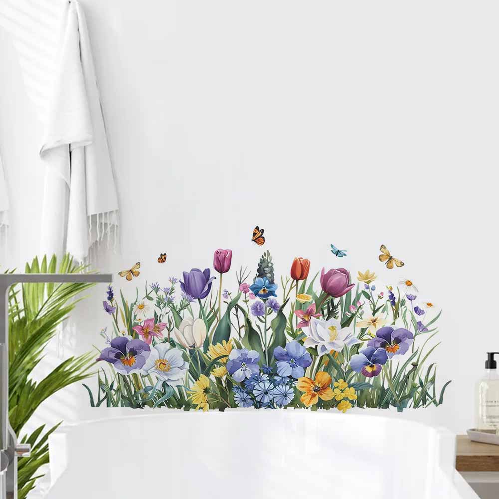 Home Bathroom Tiles - Adesivos decorativos para janelas, borboleta, tulipa,
