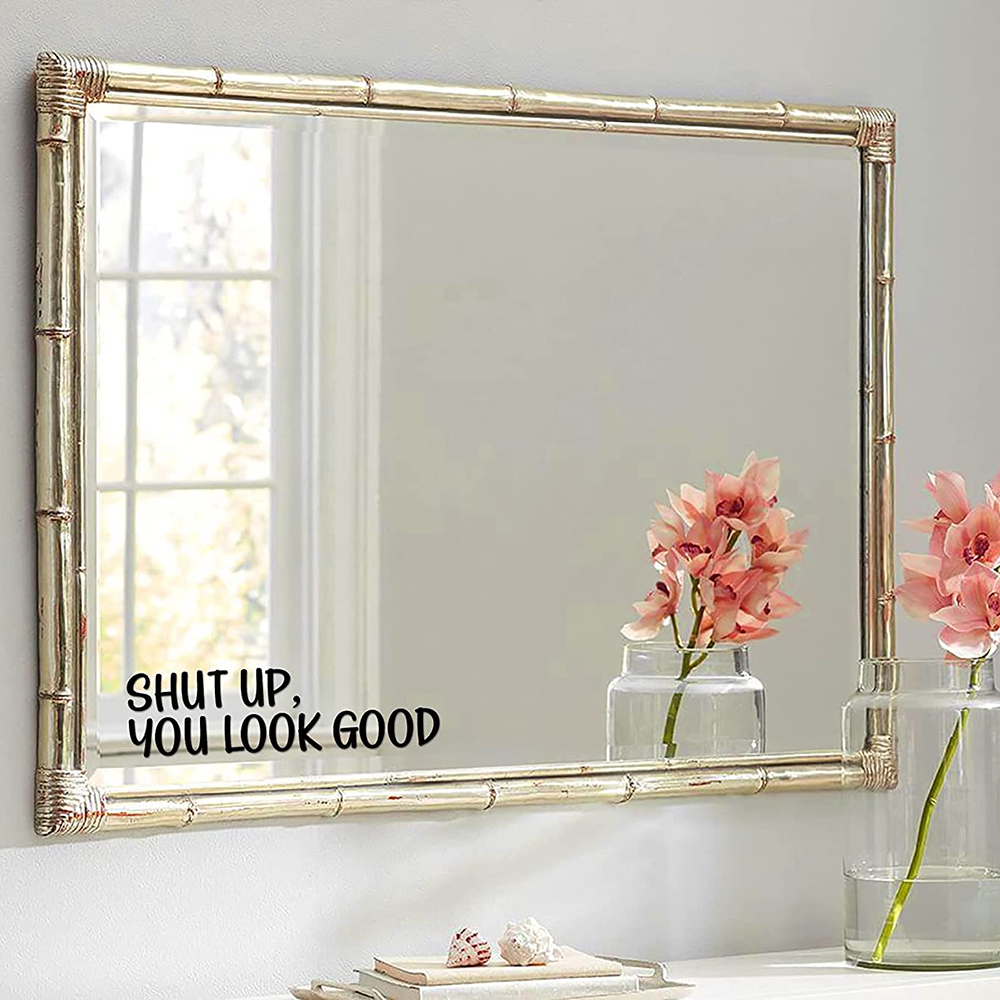 Home Goods Bathroom Mirrors - Adesivo Espelhado com Citação Inspiradora 'You
