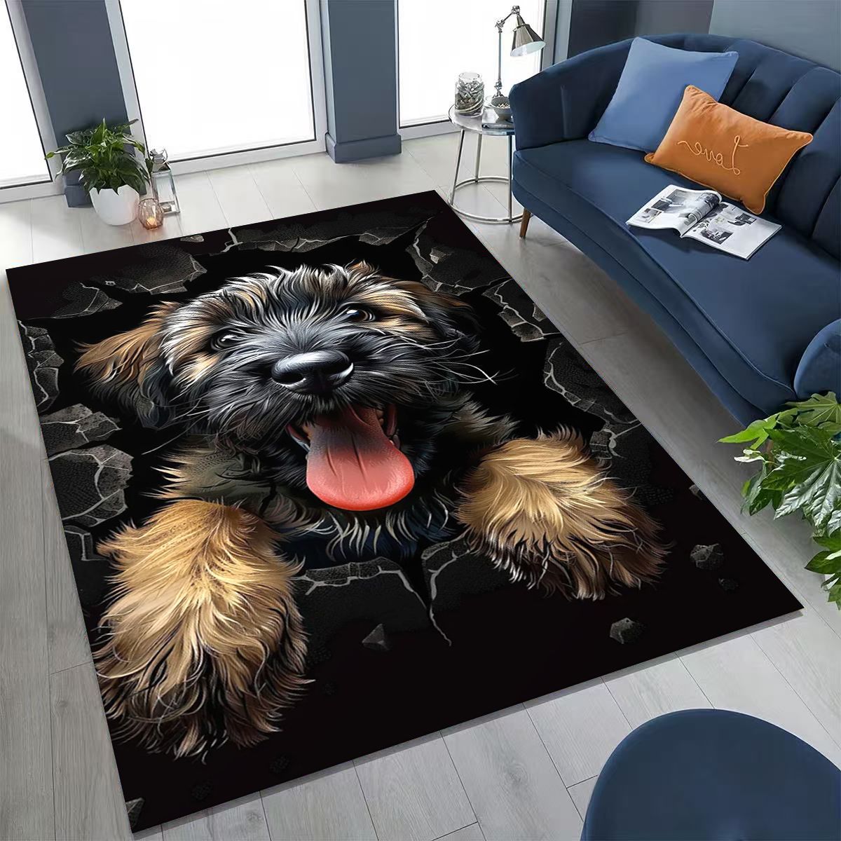 Home Bathroom Break - Ilusão 3d quebrando parede cão filhote