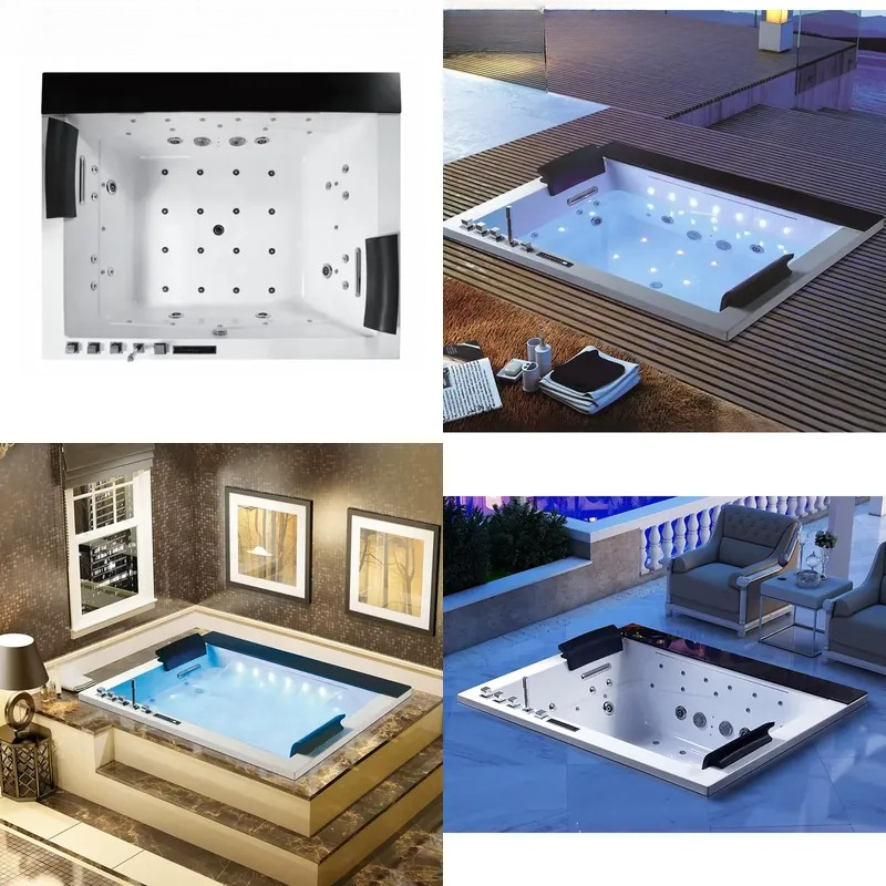 Home Bathroom Jacuzzi Tub - Banheira de Hidromassagem Dupla com Controle