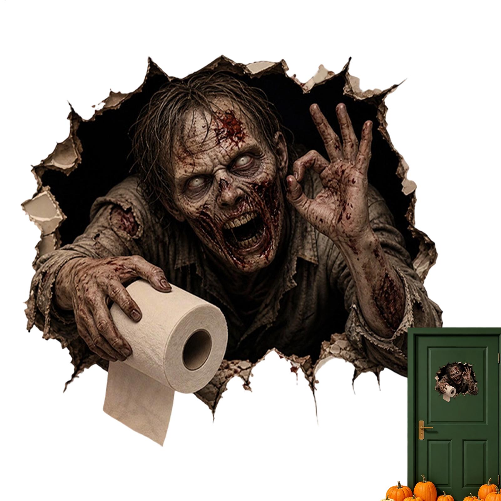 Home Bathroom Break - Adesivos de Halloween para Vaso Sanitário,
