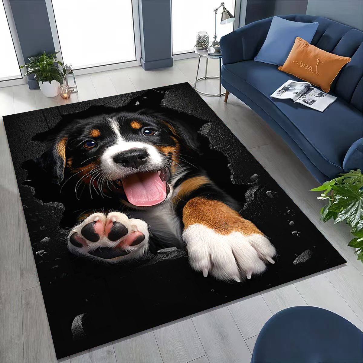 Home Bathroom Break - Ilusão 3d quebrando parede cão filhote