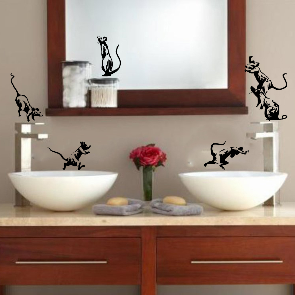 Banksy Toalete Ratos Adesivo D - Home Bathroom Tiles avaliação e preço
