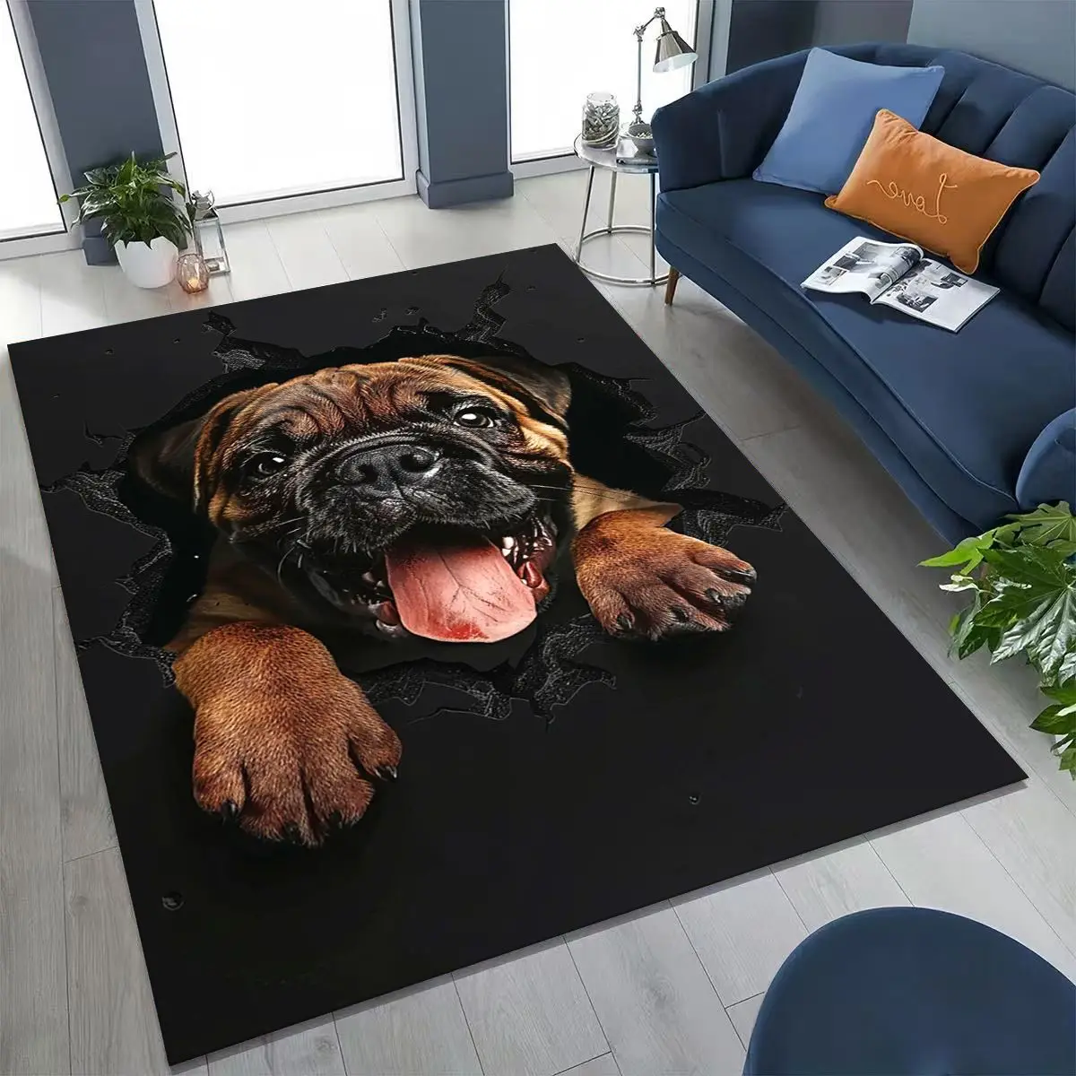 Tapete 3D Ilusão de Ótica Cão  - Home Bathroom Break avaliação e preço